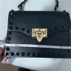 Black studded purse